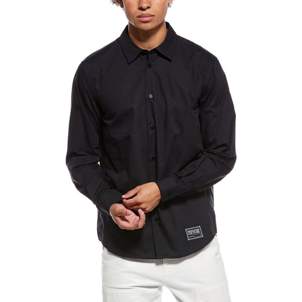 Versace Jeans Couture Mens  Solid Shirt, Black